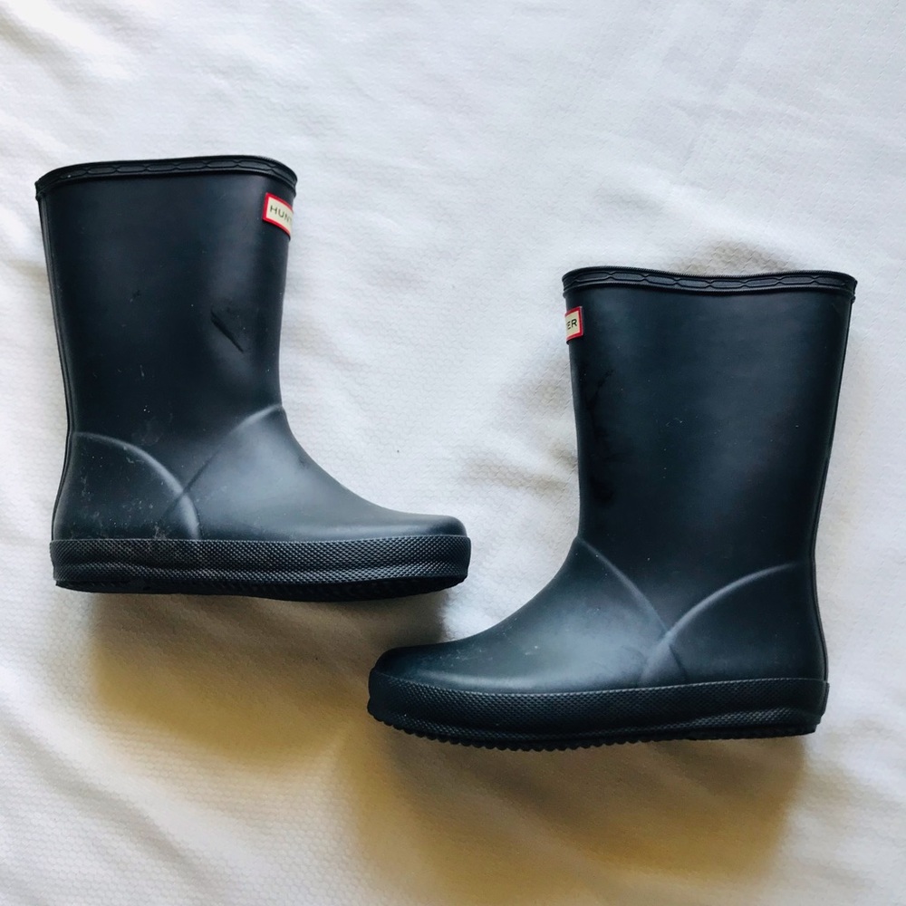 Hunter Kids Black Rain Boots